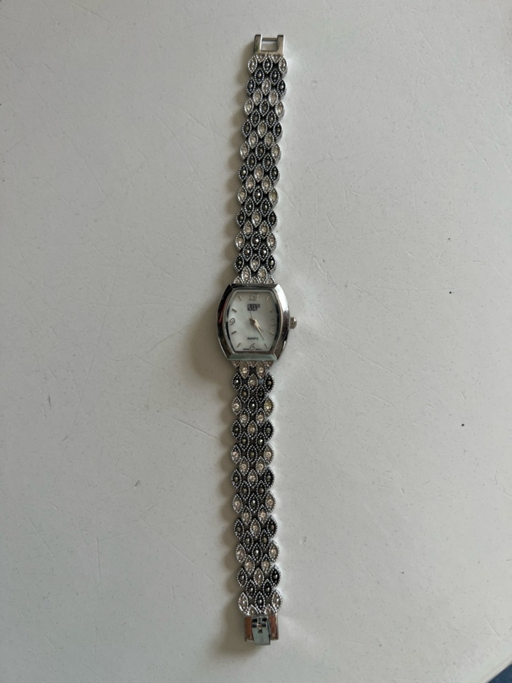 GRUEN II Quartz Silver-Tone Women's Bracelet Watch with Decorative Chain
